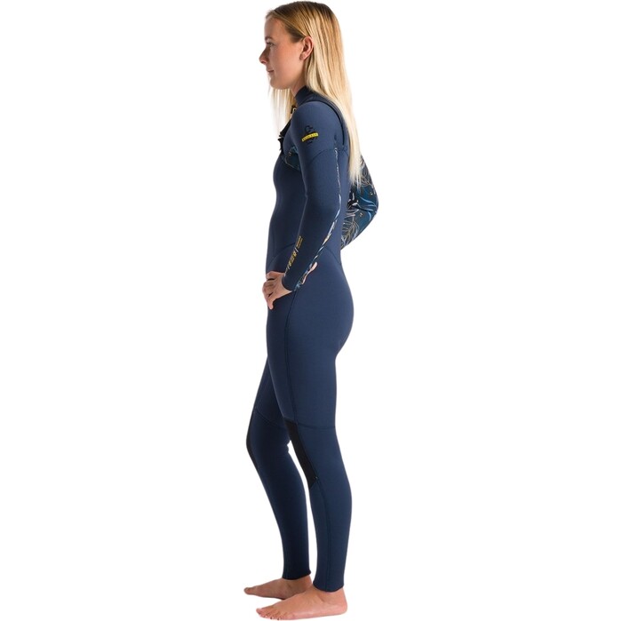 2024 C-Skins Womens NuWave Solace 4/3mm Chest Zip Wetsuit C-NSO43WCZ - Bluestone X / Tropical